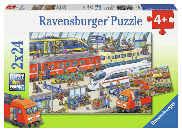 Busy Train Station 2x 24 Piece Puzzles