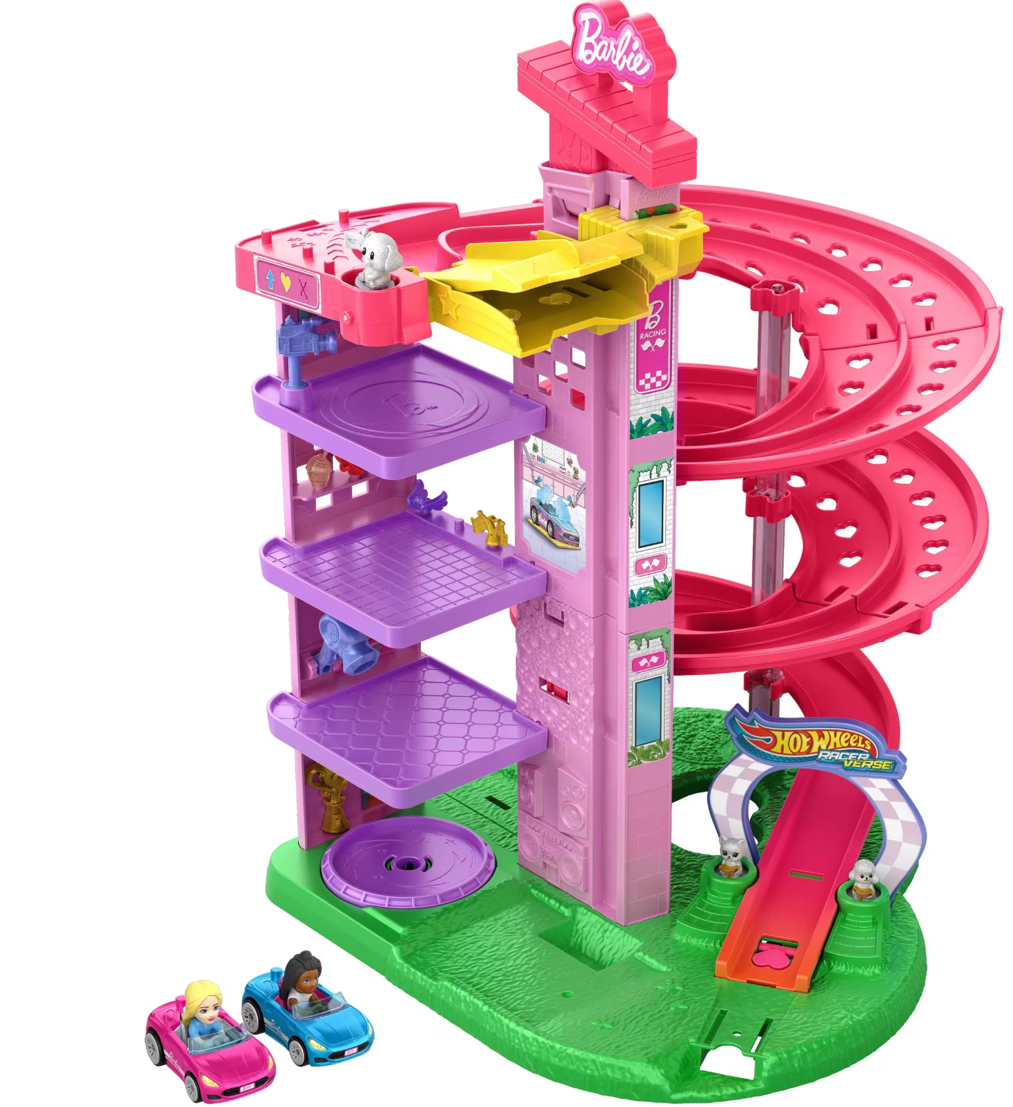 Hot Wheels RacerVerse Barbie Spiral Race Track Set